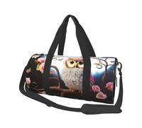 Sports Gym Bag for Women Men Travel Duffel Bag Tote Weekender Bag Carry on Overnight Bag for Travel Swimming Fitness Workout Sports Donut Duffle Bag, Cute Owl Tree Flowers And Squirrel, One Size