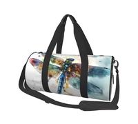 Sports Gym Bag for Women Men Travel Duffel Bag Tote Weekender Bag Carry on Overnight Bag for Travel Swimming Fitness Workout Sports White Bengal Tiger Duffle Bag, Watercolour Dragonfly, One Size