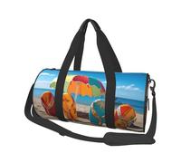 Sports Gym Bag for Women Men Travel Duffel Bag Tote Weekender Bag Carry on Overnight Bag for Travel Swimming Fitness Workout Sports Creative Animals Lion Duffle Bag, Colorful Flip Flops Beach Ball
