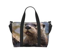 Sports Gym Bag for Women Men Travel Duffel Bag Tote Weekender Bag Carry on Overnight Bag for Travel Swimming Fitness Workout Sports Painted sea turtle Duffle Bag, Otter Playing In The Water, One Size