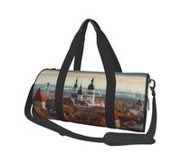 Sports Gym Bag for Women Men Travel Duffel Bag Tote Weekender Bag Carry on Overnight Bag for Travel Swimming Fitness Workout Sports Tallinn Estonia Cityscape Duffle Bag, Tallinn Estonia Cityscape, One