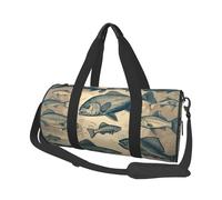 Sports Gym Bag for Women Men Travel Duffel Bag Tote Weekender Bag Carry on Overnight Bag for Travel Swimming Fitness Workout Sports White Bengal Tiger Duffle Bag, Vintage Different Fish, One Size