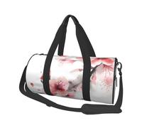 Sports Gym Bag for Women Men Travel Duffel Bag Tote Weekender Bag Carry on Overnight Bag for Travel Swimming Fitness Workout Sports Colorful Daisy Flower Duffle Bag, Asian Watercolor Pink Cherry
