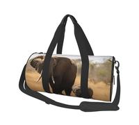 Sports Gym Bag for Women Men Travel Duffel Bag Tote Weekender Bag Carry on Overnight Bag for Travel Swimming Fitness Workout Sports White Bengal Tiger Duffle Bag, Walking Elephants Mother and Baby