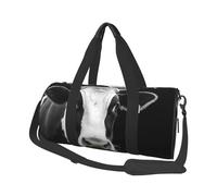 Sports Gym Bag for Women Men Travel Duffel Bag Tote Weekender Bag Carry on Overnight Bag for Travel Swimming Fitness Workout Sports Black and White Marble Duffle Bag, Animal Funny Cow Head Black White