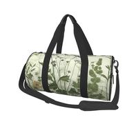 Sports Gym Bag for Women Men Travel Duffel Bag Tote Weekender Bag Carry on Overnight Bag for Travel Swimming Fitness Workout Sports Foliage and Herbs with Dragonflies Winged Duffle Bag, Foliage And
