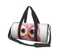 Sports Gym Bag for Women Men Travel Duffel Bag Tote Weekender Bag Carry on Overnight Bag for Travel Swimming Fitness Workout Sports Black and White Marble Duffle Bag, A Pink Owl, One Size