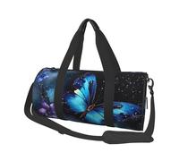 Sports Gym Bag for Women Men Travel Duffel Bag Tote Weekender Bag Carry on Overnight Bag for Travel Swimming Fitness Workout Sports Galaxy Blue Butterfly Duffle Bag, Galaxy Blue Butterfly, One Size