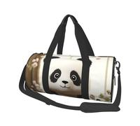 Sports Gym Bag for Women Men Travel Duffel Bag Tote Weekender Bag Carry on Overnight Bag for Travel Swimming Fitness Workout Sports Merry christmas palm tree Duffle Bag, Cute White Panda, One Size
