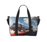 Sports Gym Bag for Women Men Travel Duffel Bag Tote Weekender Bag Carry on Overnight Bag for Travel Swimming Fitness Workout Sports Red Roses Bush in The Garden Duffle Bag, Red Carpet Airplane, One
