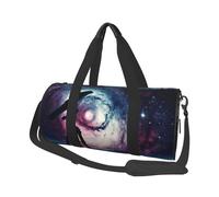 Sports Gym Bag for Women Men Travel Duffel Bag Tote Weekender Bag Carry on Overnight Bag for Travel Swimming Fitness Workout Sports Sunset Wine Glass Duffle Bag, Space Galaxy With Telescope, One Size