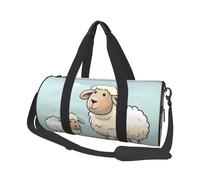 Sports Gym Bag for Women Men Travel Duffel Bag Tote Weekender Bag Carry on Overnight Bag for Travel Swimming Fitness Workout Sports Pink Purple Butterfly Duffle Bag, Sheep and Lamb Cartoon, One Size