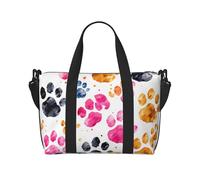 Sports Gym Bag for Women Men Travel Duffel Bag Tote Weekender Bag Carry on Overnight Bag for Travel Swimming Fitness Workout Sports Golf Sport Duffle Bag, Colorful Dog Paws, One Size