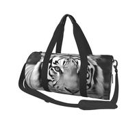 Sports Gym Bag for Women Men Travel Duffel Bag Tote Weekender Bag Carry on Overnight Bag for Travel Swimming Fitness Workout Sports Creative Animals Lion Duffle Bag, Black White Tiger, One Size