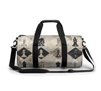 Sports Gym Bag for Women Men Travel Duffel Bag Tote Weekender Bag Chess Piece Brown Pattern Carry on Overnight Bag for Travel Swimming Fitness Workout Sports Duffle Bag, style, 17.7in/9in/9in, Style,