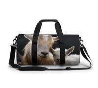 Sports Gym Bag for Women Men Travel Duffel Bag Tote Weekender Bag Cute Goat Baby with Mother Carry on Overnight Bag for Travel Swimming Fitness Workout Sports Duffle Bag, style-4, 17.7in/9in/9in,