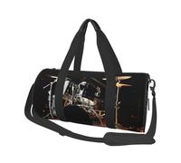 Sports Gym Bag for Women Men Travel Duffel Bag Tote Weekender Bag Drummer Carry on Overnight Bag for Travel Swimming Fitness Workout Sports Duffle Bag, Black, One Size