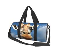 Sports Gym Bag for Women Men Travel Duffel Bag Tote Weekender Bag Funny Giraffe Carry on Overnight Bag for Travel Swimming Fitness Workout Sports Duffle Bag, Black, One Size