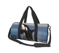 Sports Gym Bag for Women Men Travel Duffel Bag Tote Weekender Bag Killer Whale Carry on Overnight Bag for Travel Swimming Fitness Workout Sports Duffle Bag, Black, One Size