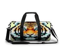 Sports Gym Bag for Women Men Travel Duffel Bag Tote Weekender Bag Little Fat Tiger Head Carry on Overnight Bag for Travel Swimming Fitness Workout Sports Duffle Bag