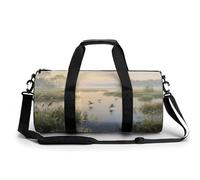 Sports Gym Bag for Women Men Travel Duffel Bag Tote Weekender Bag Marsh Wetlands at Dawn Carry on Overnight Bag for Travel Swimming Fitness Workout Sports Duffle Bag