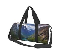Sports Gym Bag for Women Men Travel Duffel Bag Tote Weekender Bag Norwegian fjords Carry on Overnight Bag for Travel Swimming Fitness Workout Sports Duffle Bag, Black, One Size