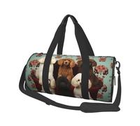 Sports Gym Bag for Women Men Travel Duffel Bag Tote Weekender Bag Poodles Dogs Carry on Overnight Bag for Travel Swimming Fitness Workout Sports Duffle Bag, Black, One Size