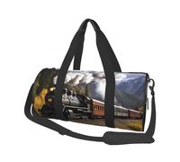 Sports Gym Bag for Women Men Travel Duffel Bag Tote Weekender Bag Steam Locomotive Train Carry on Overnight Bag for Travel Swimming Fitness Workout Sports Duffle Bag, Black, One Size