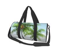 Sports Gym Bag for Women Men Travel Duffel Bag Tote Weekender Bag Tropical Palm Tree Carry on Overnight Bag for Travel Swimming Fitness Workout Sports Duffle Bag, Black, One Size