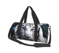 Sports Gym Bag for Women Men Travel Duffel Bag Tote White Tiger Weekender Bag Canvas Carry on Overnight Bag for Travel Swimming Fitness Workout Sports Duffle Bag, Black, One Size