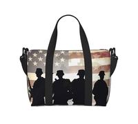 Sports Gym Bag for Women Men Travel Duffel Bag Tote White Tiger Weekender Bag Canvas Carry on Overnight Bag for Travel Swimming Fitness Workout Sports Duffle Bag, Armed Forces Day American, One Size