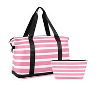 Sports Gym Bag Travel Duffel Bag Weekender Overnight Bag with Wet Pocket Shoes Compartment and Toiletry Bag Pink Solid for Woman Men