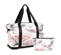 Sports Gym Bag Travel Duffel Bag Weekender Overnight Bag with Wet Pocket Shoes Compartment and Toiletry Bag Pink Daniel Crane for Woman Men