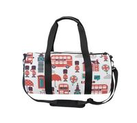 Sports Gym Bag Travel Duffel Bags for Women Men, London Bus Big Ben Girls Gymnastics Dance Bag, Weekend Overnight Bag, Fitness Workout Holdall Hospital Bag