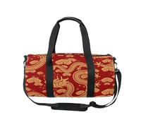 Sports Gym Bag Travel Duffel Bags for Women Men, Oriental Chinese Dragon Girls Gymnastics Dance Bag, Weekend Overnight Bag, Fitness Workout Holdall Hospital Bag