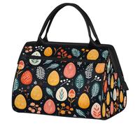 Sports Gym Bag Travel Duffle Bag, Colorful Easter Eggs Waterproof Weekender Carry On Tote Bags for Men Women
