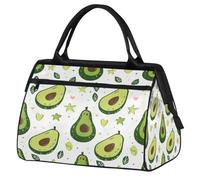 Sports Gym Bag Travel Duffle Bag, Farmhouse Rustic Nature Fruit Avocado Green Waterproof Weekender Carry On Tote Bags for Men Women