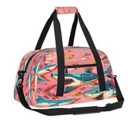 Sports Gym Bag with Front Zipper Pocket for School Practice or Overnight Travel Weekender Sleepover Tote Bag, The Sharks, 18.9"L x 8.7"W x 7"10.6"H