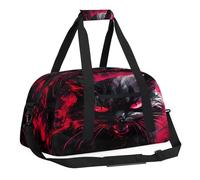 Sports Gym Bag with Front Zipper Pocket for School Practice or Overnight Travel Weekender Sleepover Tote Bag, Fierce Cat, 18.9"L x 8.7"W x 7"10.6"H
