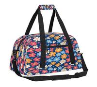 Sports Gym Bag with Front Zipper Pocket for School Practice or Overnight Travel Weekender Sleepover Tote Bag, Colorful Cute Daisy Flowers Print, 18.9"L x 8.7"W x 7"10.6"H