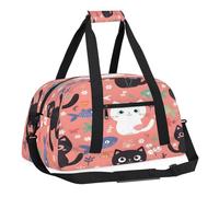 Sports Gym Bag with Front Zipper Pocket for School Practice or Overnight Travel Weekender Sleepover Tote Bag, Cats Eat Fish, 18.9"L x 8.7"W x 7"10.6"H