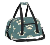Sports Gym Bag with Front Zipper Pocket for School Practice or Overnight Travel Weekender Sleepover Tote Bag, Animals Cats Paw, 18.9"L x 8.7"W x 7"10.6"H