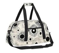 Sports Gym Bag with Front Zipper Pocket for School Practice or Overnight Travel Weekender Sleepover Tote Bag, Ethnic line pattern, 18.9"L x 8.7"W x 7"10.6"H
