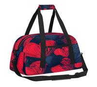 Sports Gym Bag with Front Zipper Pocket for School Practice or Overnight Travel Weekender Sleepover Tote Bag, Colorful Heart, 18.9"L x 8.7"W x 7"10.6"H