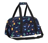 Sports Gym Bag with Front Zipper Pocket for School Practice or Overnight Travel Weekender Sleepover Tote Bag, （Dinosaur）, 18.9"L x 8.7"W x 7"10.6"H