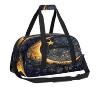 Sports Gym Bag with Front Zipper Pocket for School Practice or Overnight Travel Weekender Sleepover Tote Bag, Moon Forest, 18.9"L x 8.7"W x 7"10.6"H