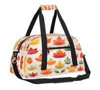 Sports Gym Bag with Front Zipper Pocket for School Practice or Overnight Travel Weekender Sleepover Tote Bag, Fall Leaves, 18.9"L x 8.7"W x 7"10.6"H