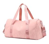 Sports Gym Bag with Shoes Compartment, Travel Duffle Bag for Women Men Carry On Weekender Bag with Dry Wet Separated Pocket Overnight Tote Personal Item Bag for Travel Yoga Dance, Pink