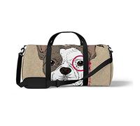 Sports Gym Duffle Bag for Yoga Dancing, Overnight Weekender Travel Bag a Cute Dog Wearing a Tie, Workout Carry On Shoulder Bag for Women Men