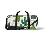 Sports Gym Duffle Bag for Yoga Dancing, Overnight Weekender Travel Bag Cacti Succulents Watercolor, Workout Carry On Shoulder Bag for Women Men